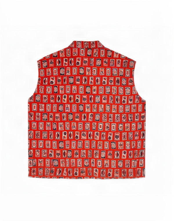 Stefanel Blusa Niña Sin Mangas 11-12 Años Rojo Geométrico