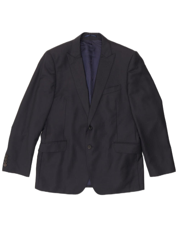 JAEGER Chaqueta tipo blazer Alfred Brown con 2 botones para hombre UK 44 2XL Azul marino
