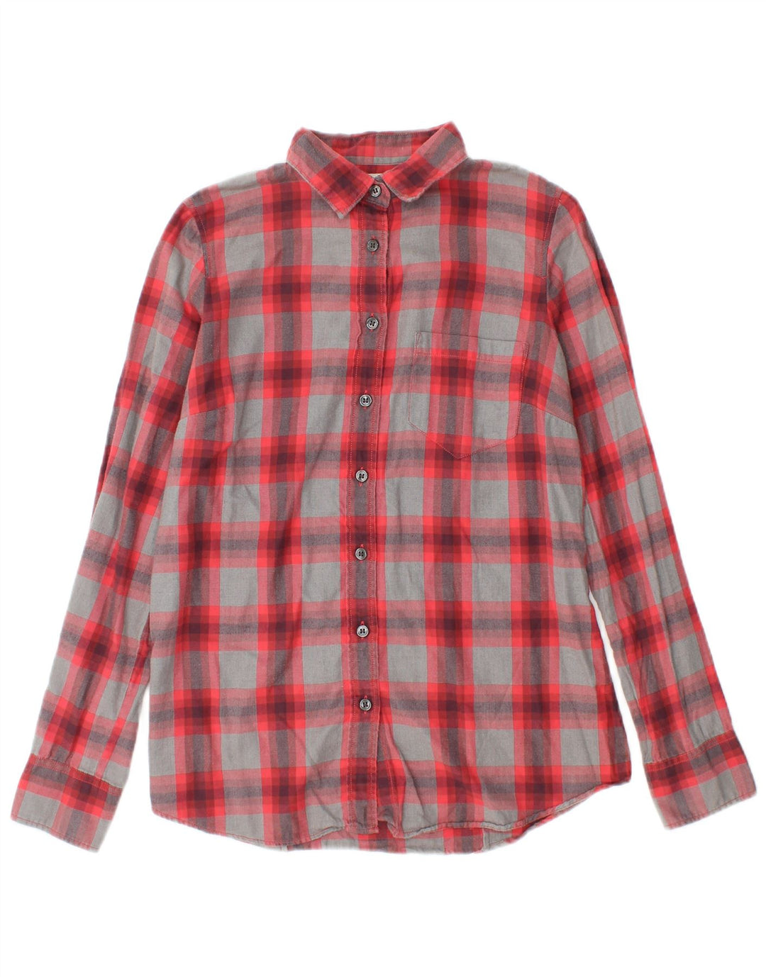 J. Crew Camisa de franela para mujer UK 6 XS Algodón a cuadros rojos