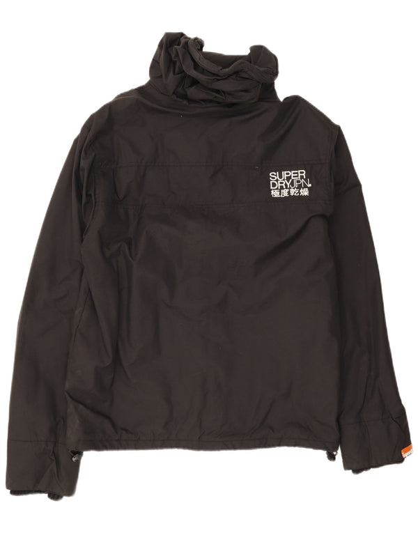 Superdry Chaqueta cortavientos con capucha para hombre UK 44 2XL Nylon negro