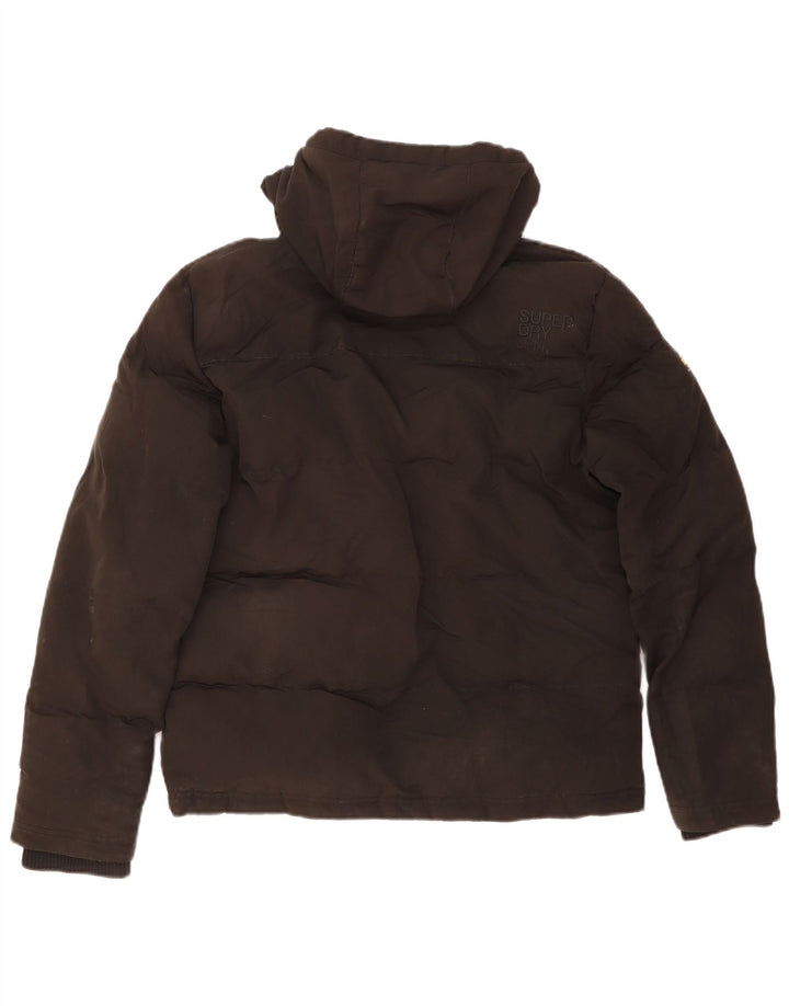 SUPERDRY Chaqueta acolchada con capucha para hombre UK 36 Small Black Poliéster