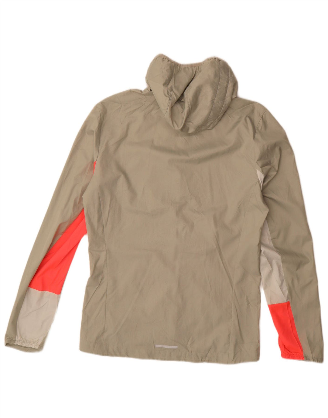 ADIDAS Chaqueta impermeable con capucha para hombre UK 36 Small Beige Colorblock Poliéster