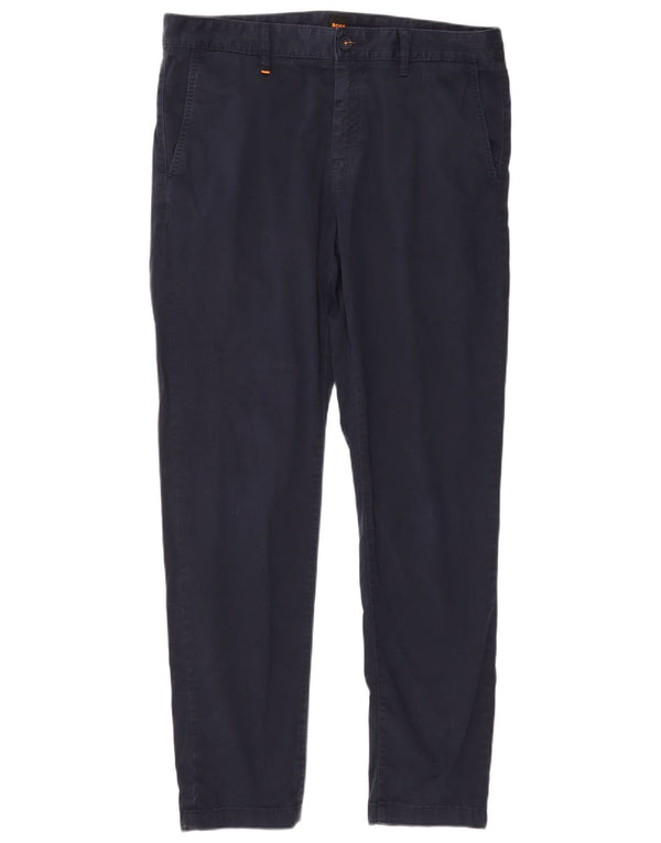 HUGO BOSS Pantalón chino slim para hombre W36 L31 Algodón azul marino