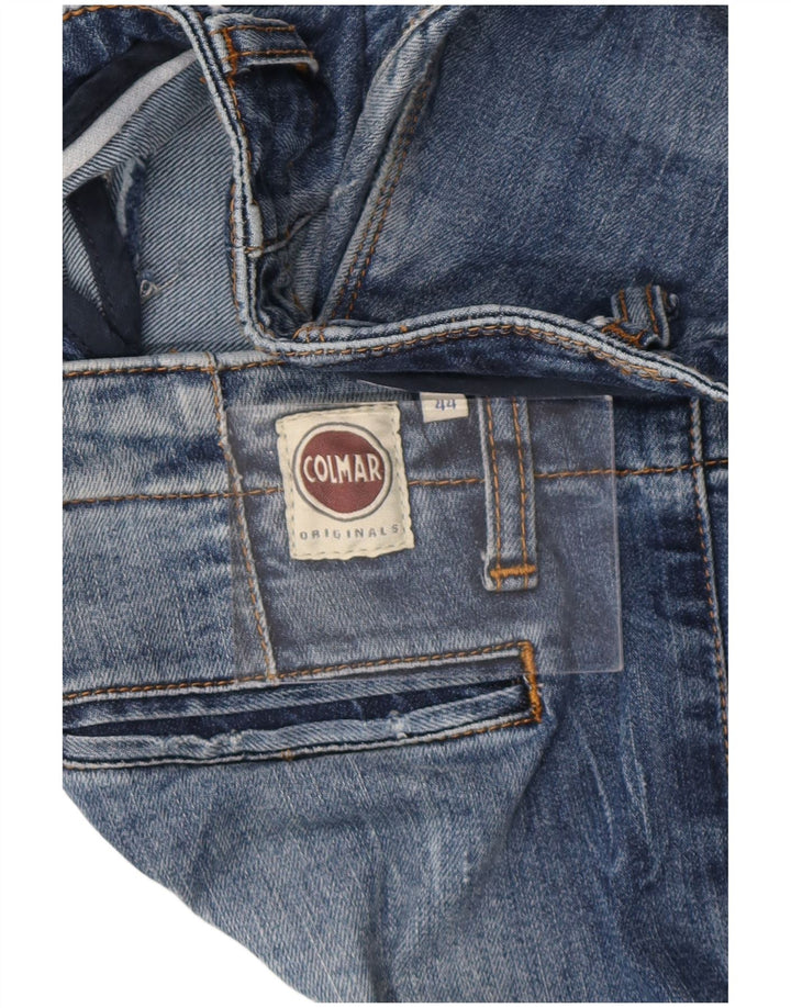 Colmar Jeans ajustados desgastados para mujer IT 44 Medium W30 L26 Azul