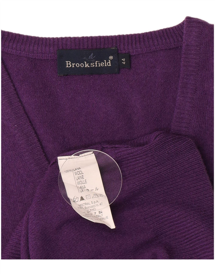 Brooksfield Jersey con Cuello en V para Mujer IT 44 Lana Púrpura Mediana