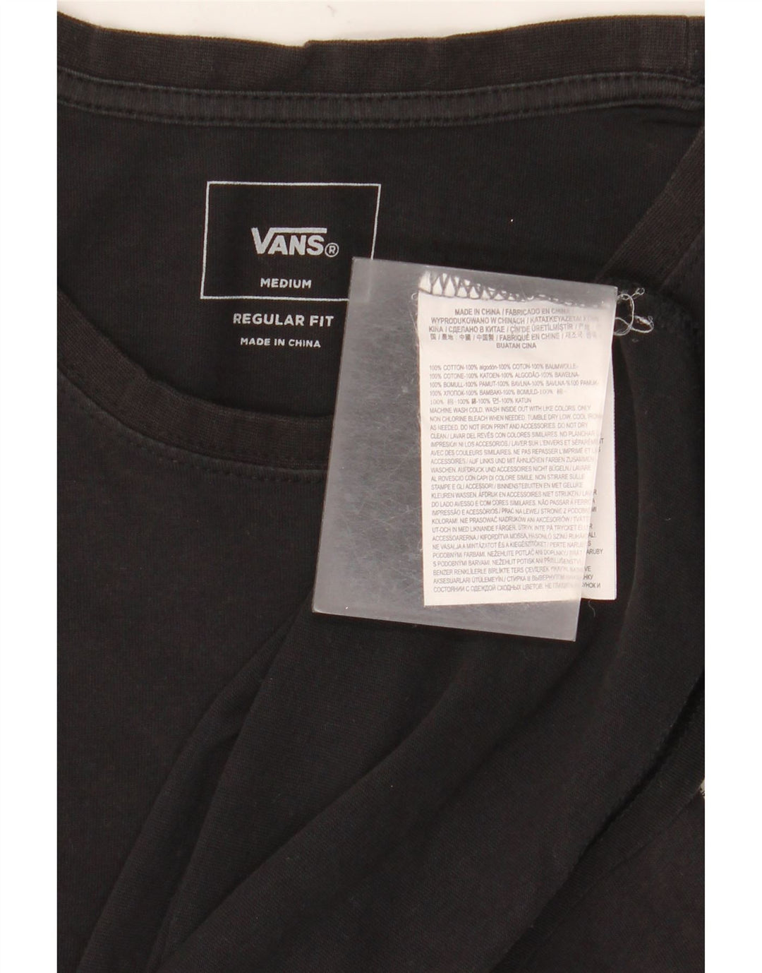 Vans Camiseta con gráfico de ajuste regular para hombre Top mediano de algodón negro