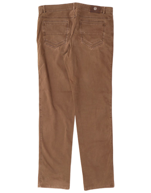 TRUSSARDI Mens Straight Casual Trousers IT 58 3XL W40 L36 Brown Cotton