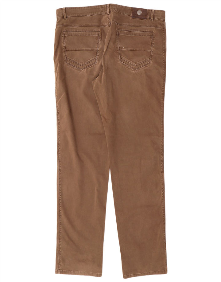 TRUSSARDI Pantalones rectos informales para hombre IT 58 3XL W40 L36 Marrón Algodón