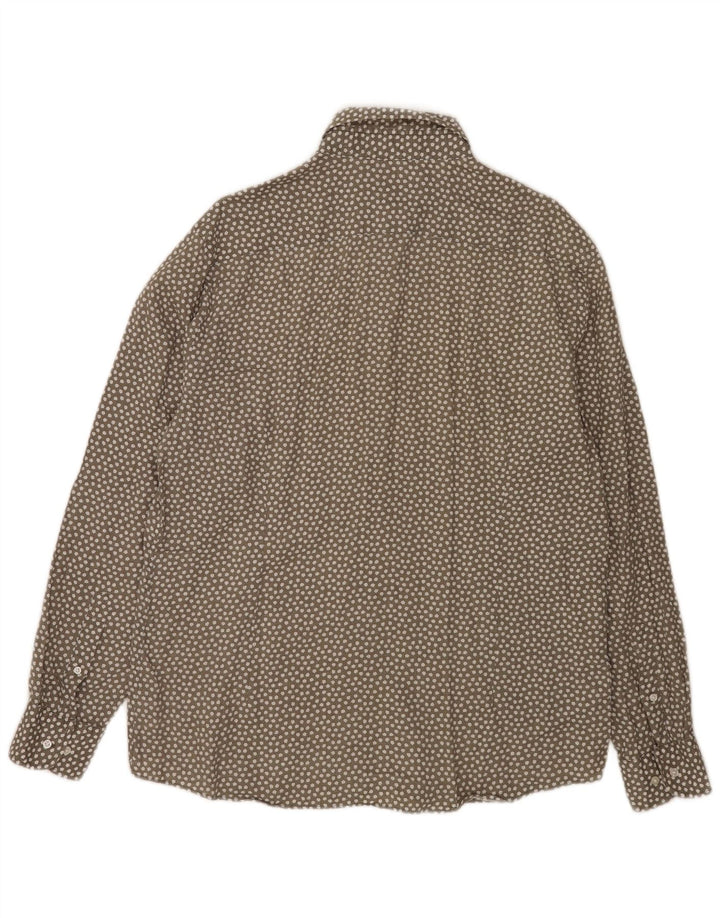 Camisa Massimo Dutti Hombre XL Gris Lino Floral
