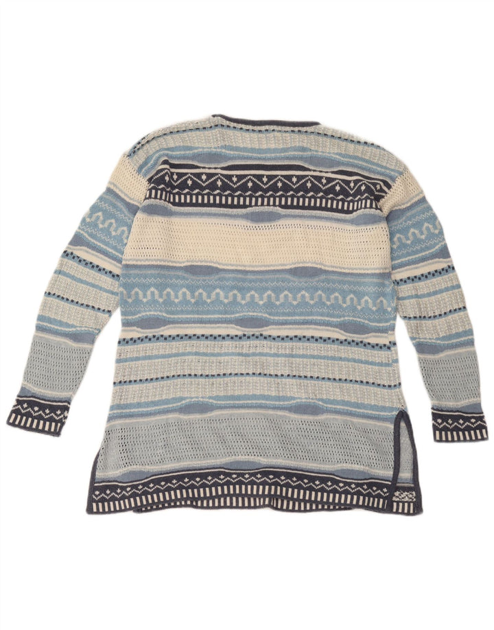 Vintage mujer barco cuello jersey suéter Reino Unido 12 medio multicolor rayas