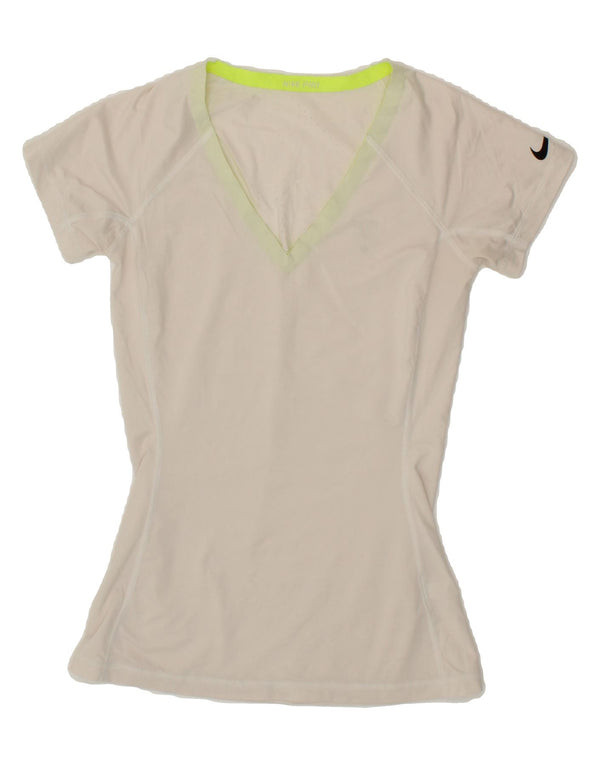 NIKE Womens T-Shirt Top UK 10 Small White Polyester
