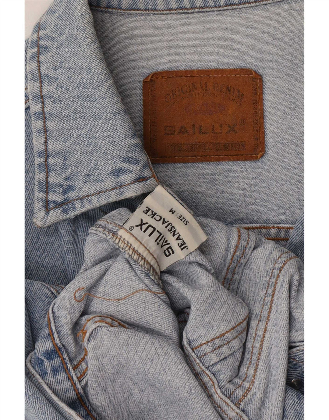 Vintage mujer crop denim chaqueta Reino Unido 14 algodón azul medio