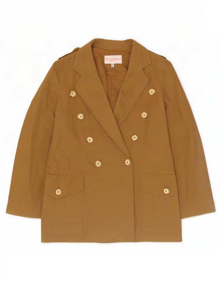 Byblos Chaqueta militar de doble botonadura para mujer IT 46 L Beige
