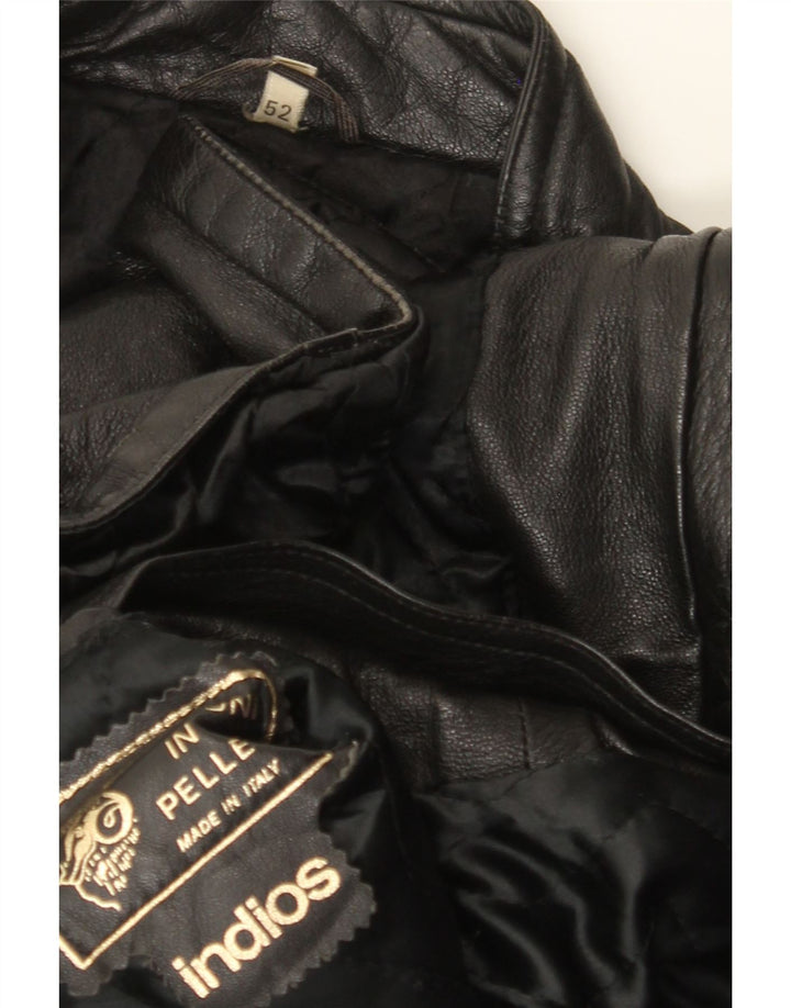 Indios Chaqueta de cuero para hombre IT 52 XL Cuero negro