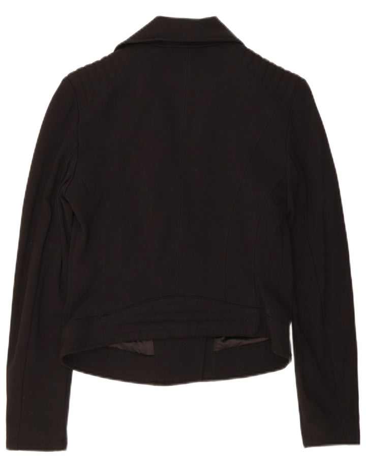 Guess Chaqueta tipo blazer corta con cremallera completa para mujer UK 8 Small Viscosa negra