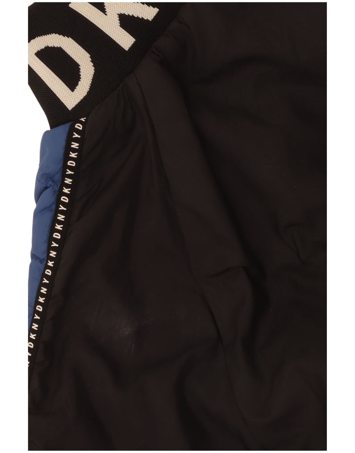 Dkny Chaqueta acolchada gráfica para mujer UK 44 Azul medio Poliéster con bloques de color