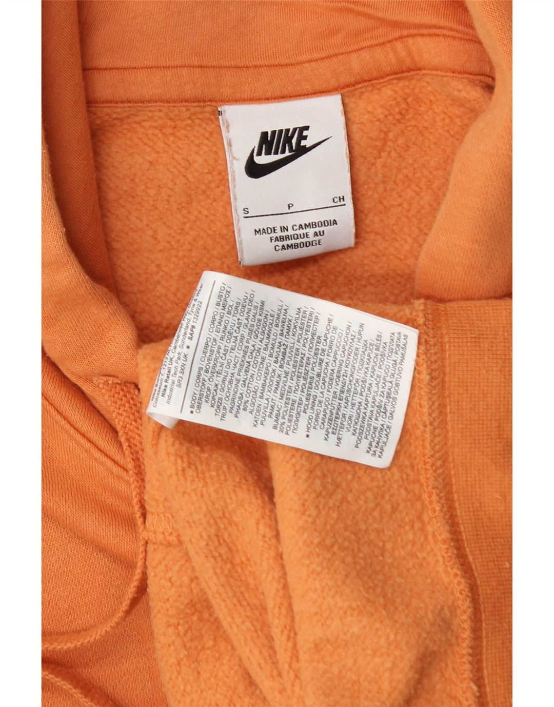 Nike Hombre Sudadera con Capucha Jumper Small Naranja Algodón