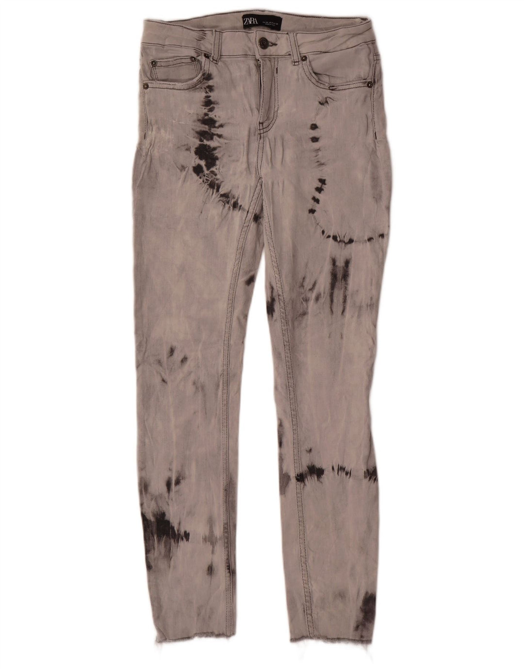 Zara Jeans Slim para Mujer EU 38 Small W28 L27 Gris Tie Dye