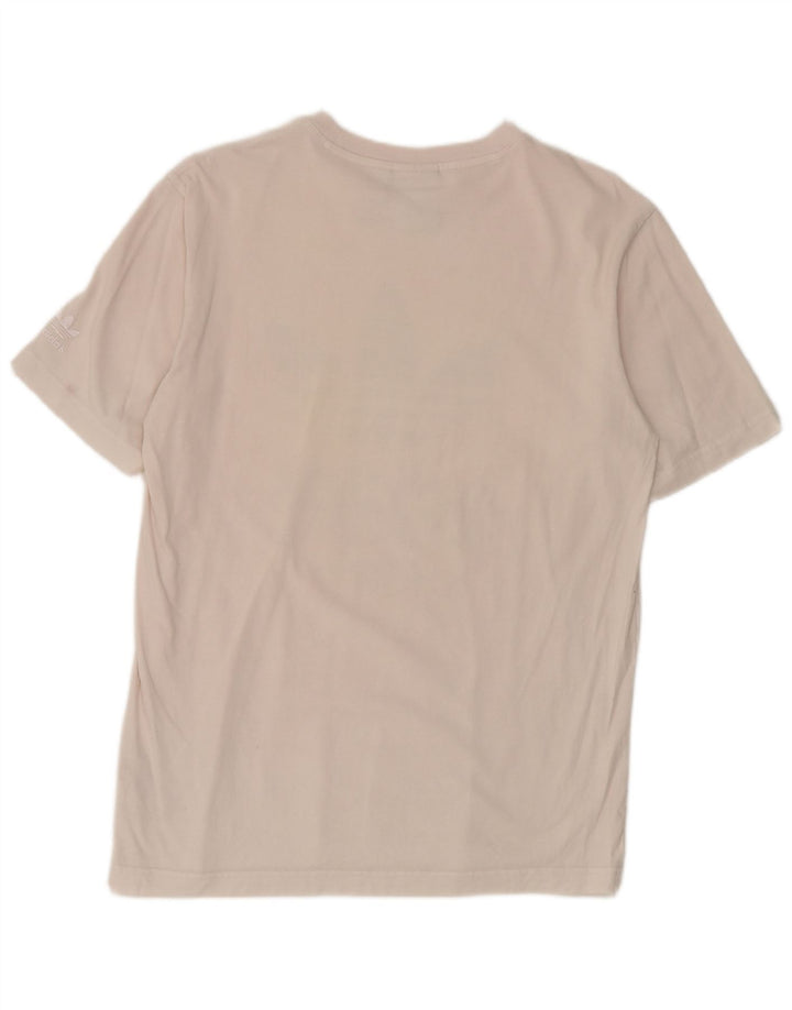 Adidas - Camiseta gráfica para hombre, talla pequeña, algodón blanco