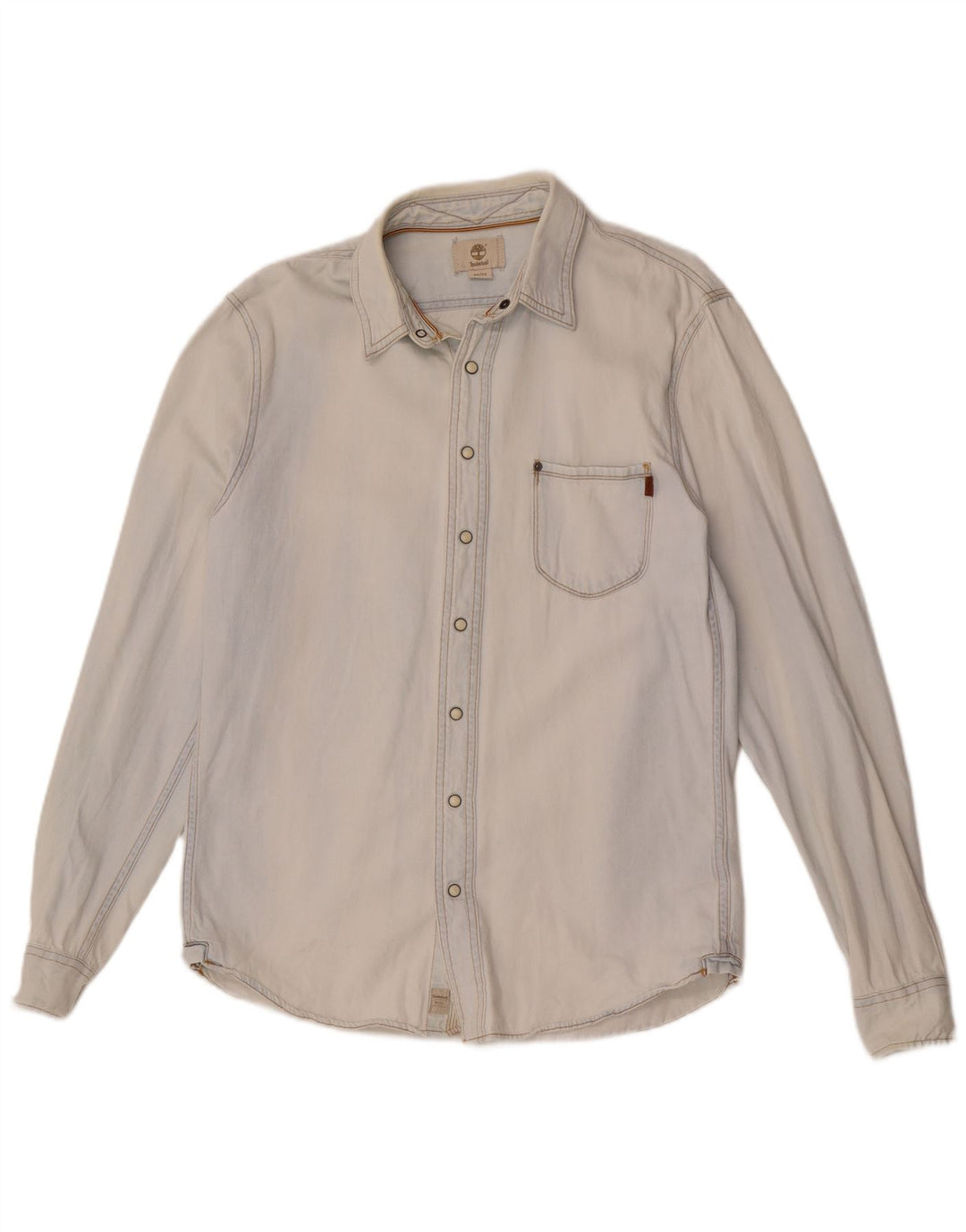 Camisa Timberland Hombre Slim Fit Denim Algodón Azul Medio