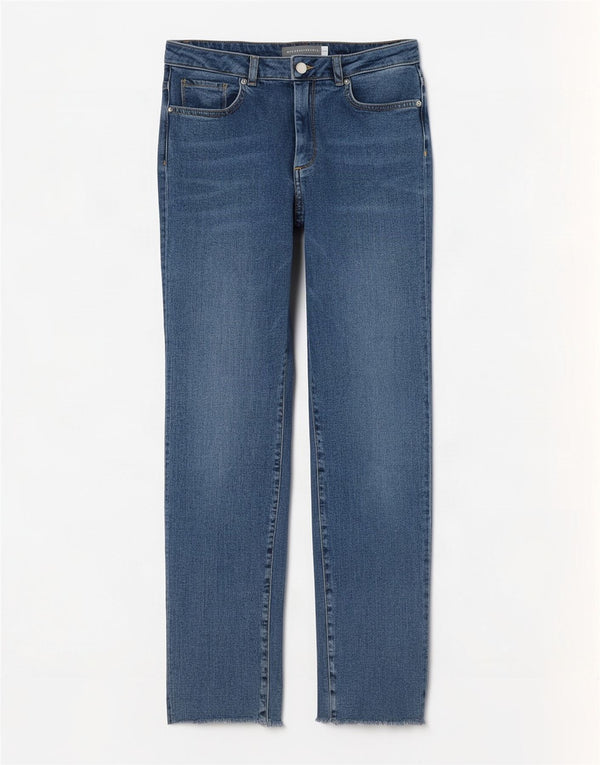 MINT VELVET Vaqueros rectos para mujer UK 10 Small W27 L26 Algodón azul