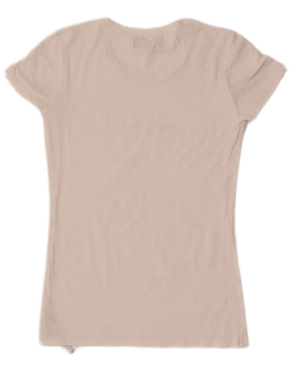 Emporio Armani Camiseta gráfica para mujer Top UK 6 XS Algodón blanco