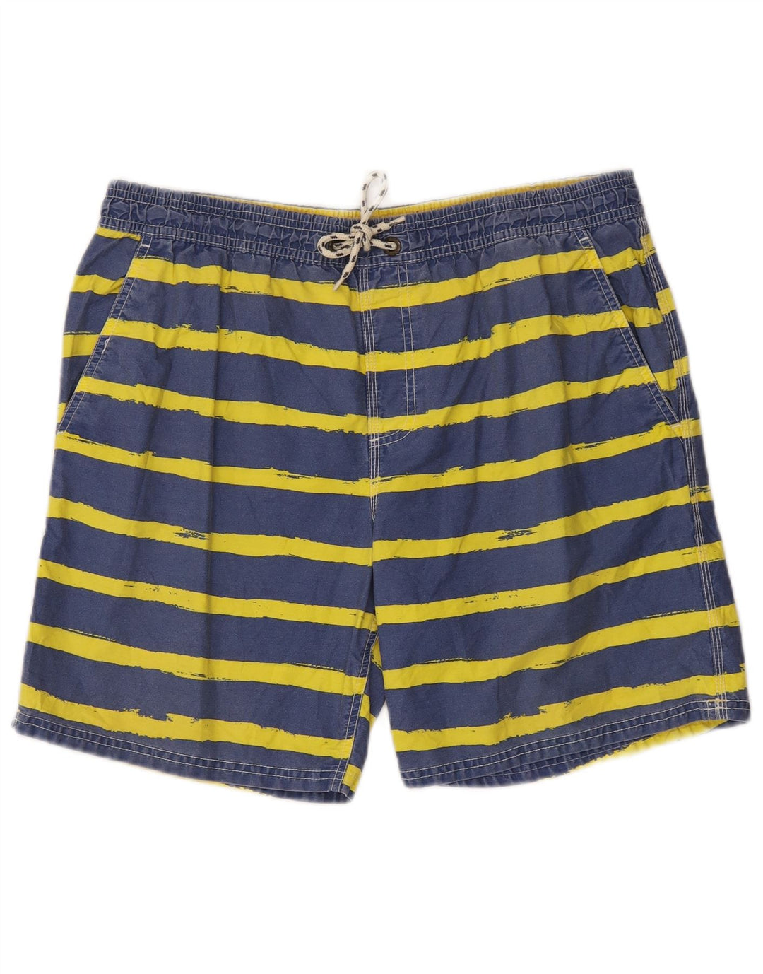 BODEN Bañador tipo shorts para hombre, talla grande, azul, a rayas