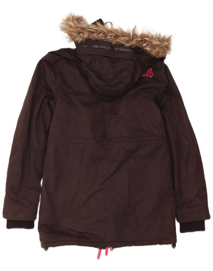 Superdry Parka con capucha Windcheater para mujer, talla 44, talla M, color negro