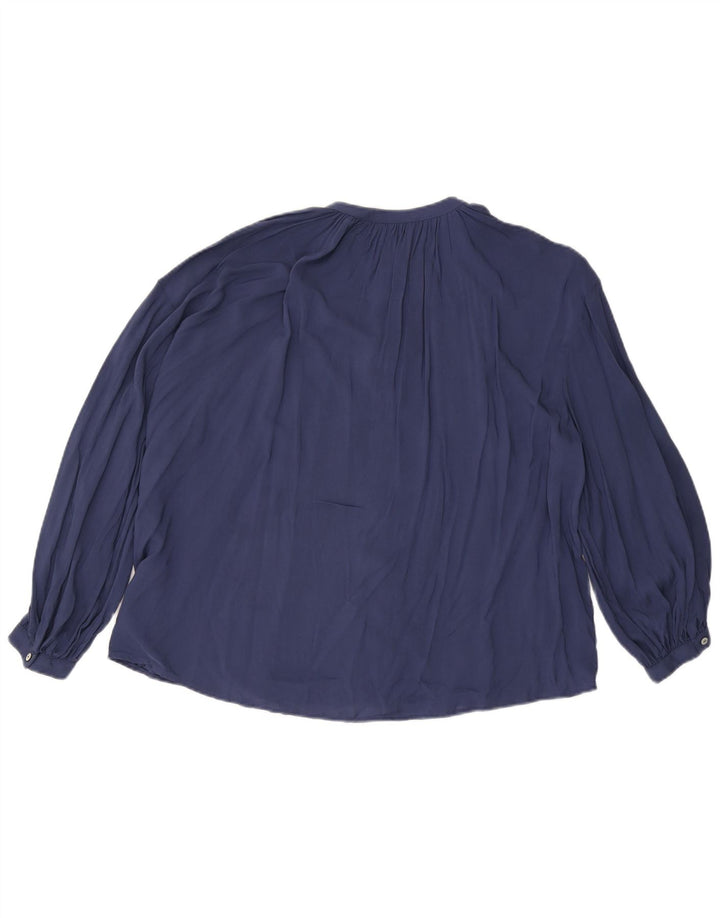 Marks & Spencer Blusa para mujer UK 44 Grande Viscosa azul marino