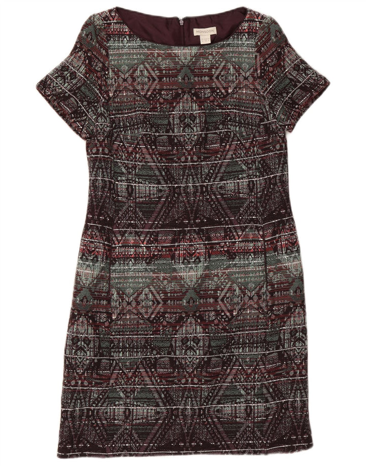 Monsoon Vestido recto para mujer UK 40 Pequeño multicolor geométrico