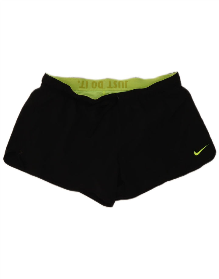 NIKE Womens Dri Fit Sport Shorts UK 16 Large  Black Polyester
