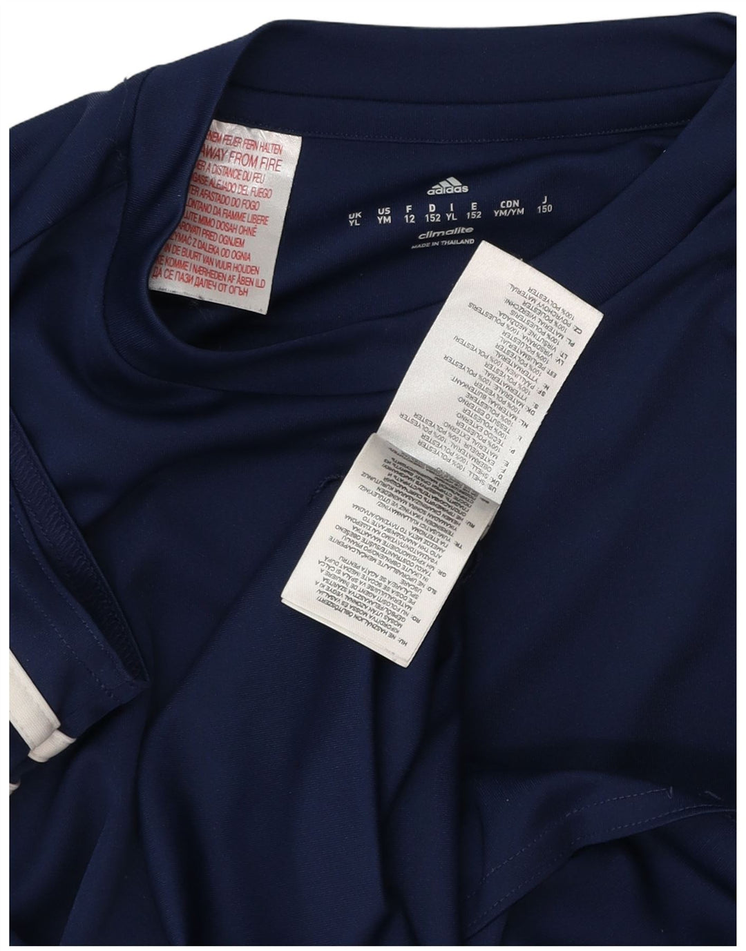 Adidas Boys Climalite Camiseta Top 11-12 años Grande Azul Marino Poliéster