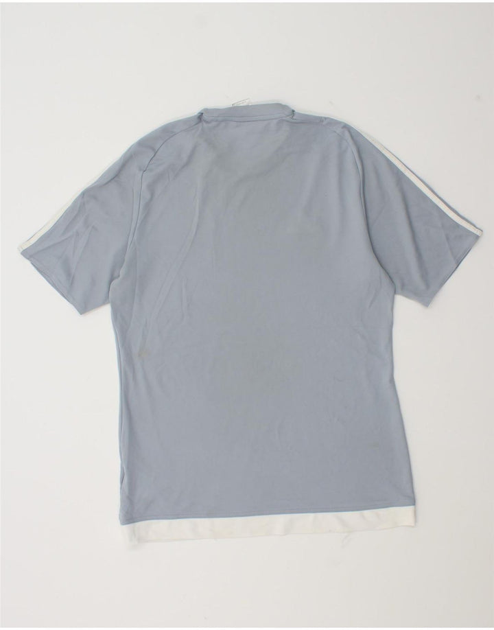 Adidas Hombre Climalite Camiseta Top Azul Medio Colorblock Poliéster