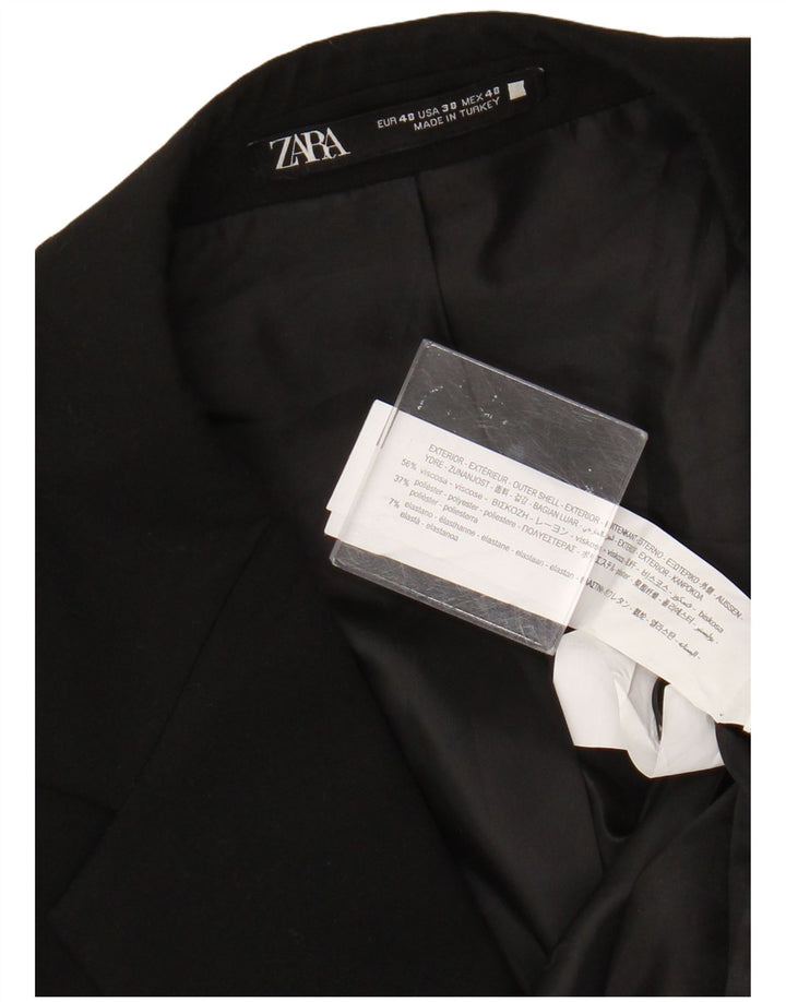 Zara Chaqueta Blazer De 2 Botones Para Hombre EU 48 Viscosa Negra Mediana