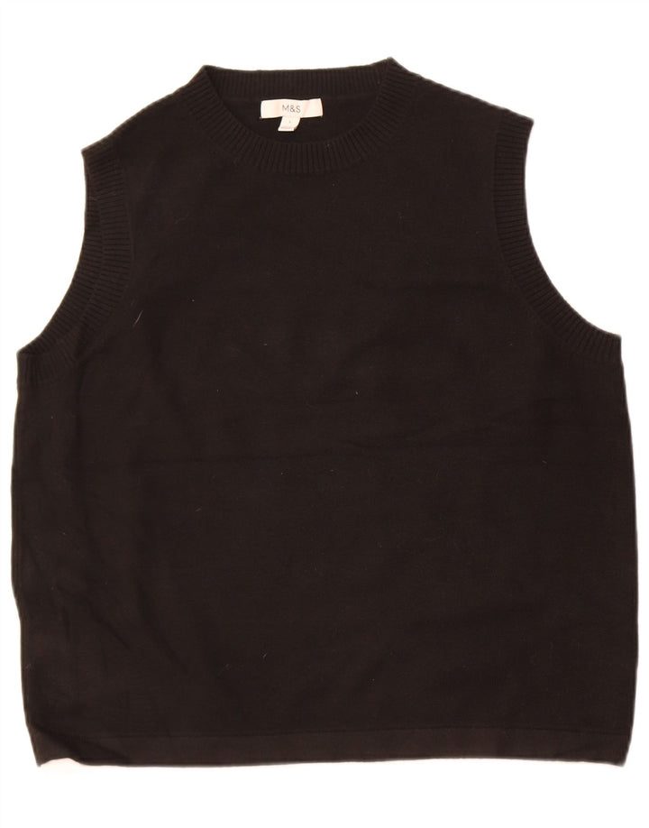 Marks & Spencer - Camiseta sin mangas para hombre, talla grande, poliéster negro