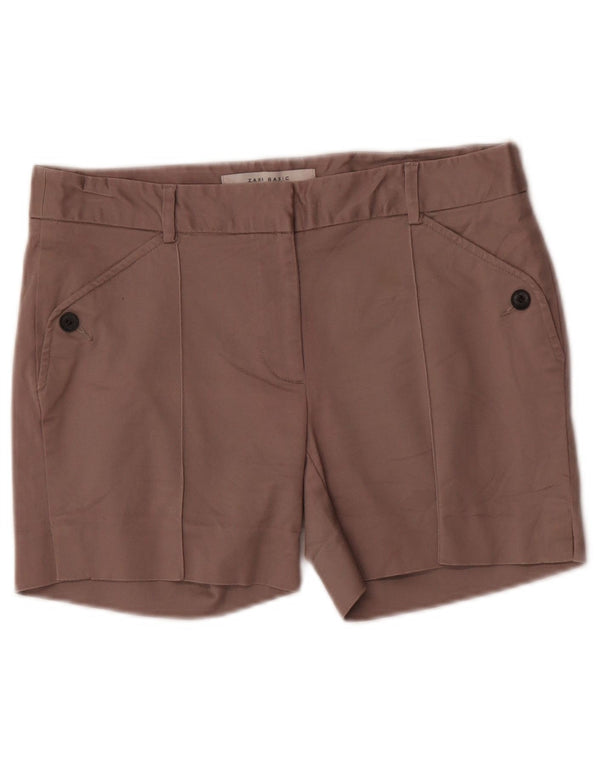 Zara Mujer Shorts Casual Mediano W28 Marrón Algodón