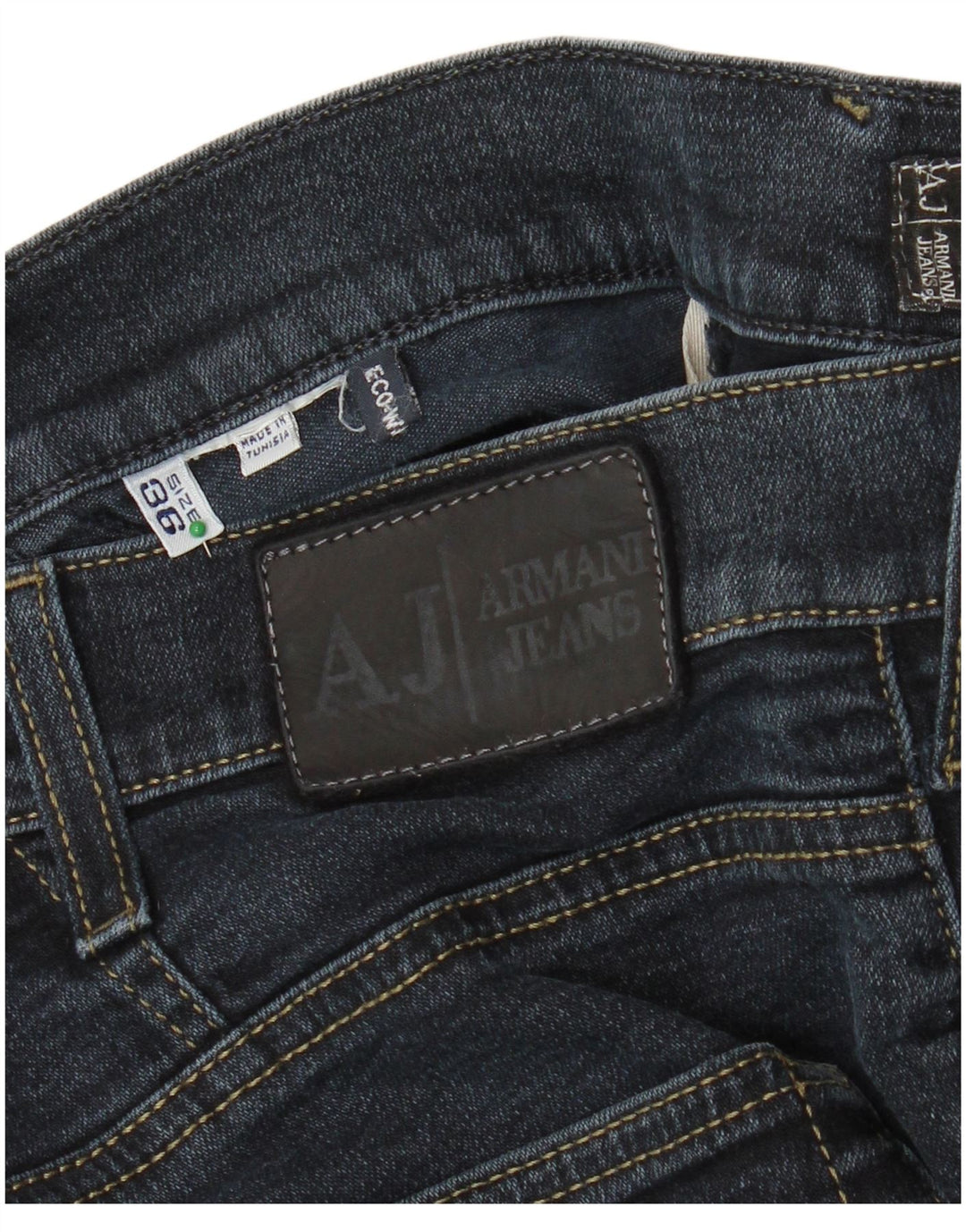 ARMANI Vaqueros Rectos Hombre W36 L28 Azul Marino