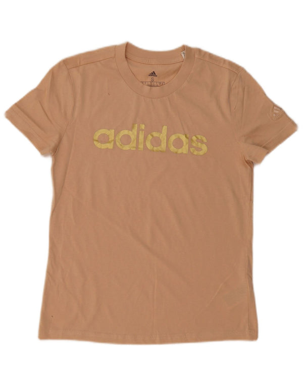 Adidas Camiseta gráfica para mujer Top UK 8/10 Small Beige