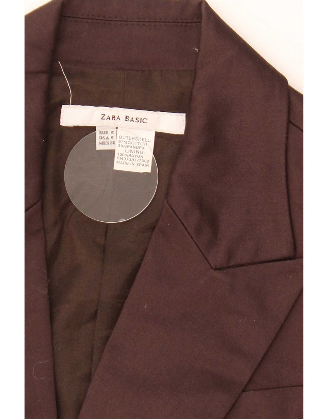 Zara Mujer Chaqueta Blazer De 1 Botón UK 10 Small Borgoña