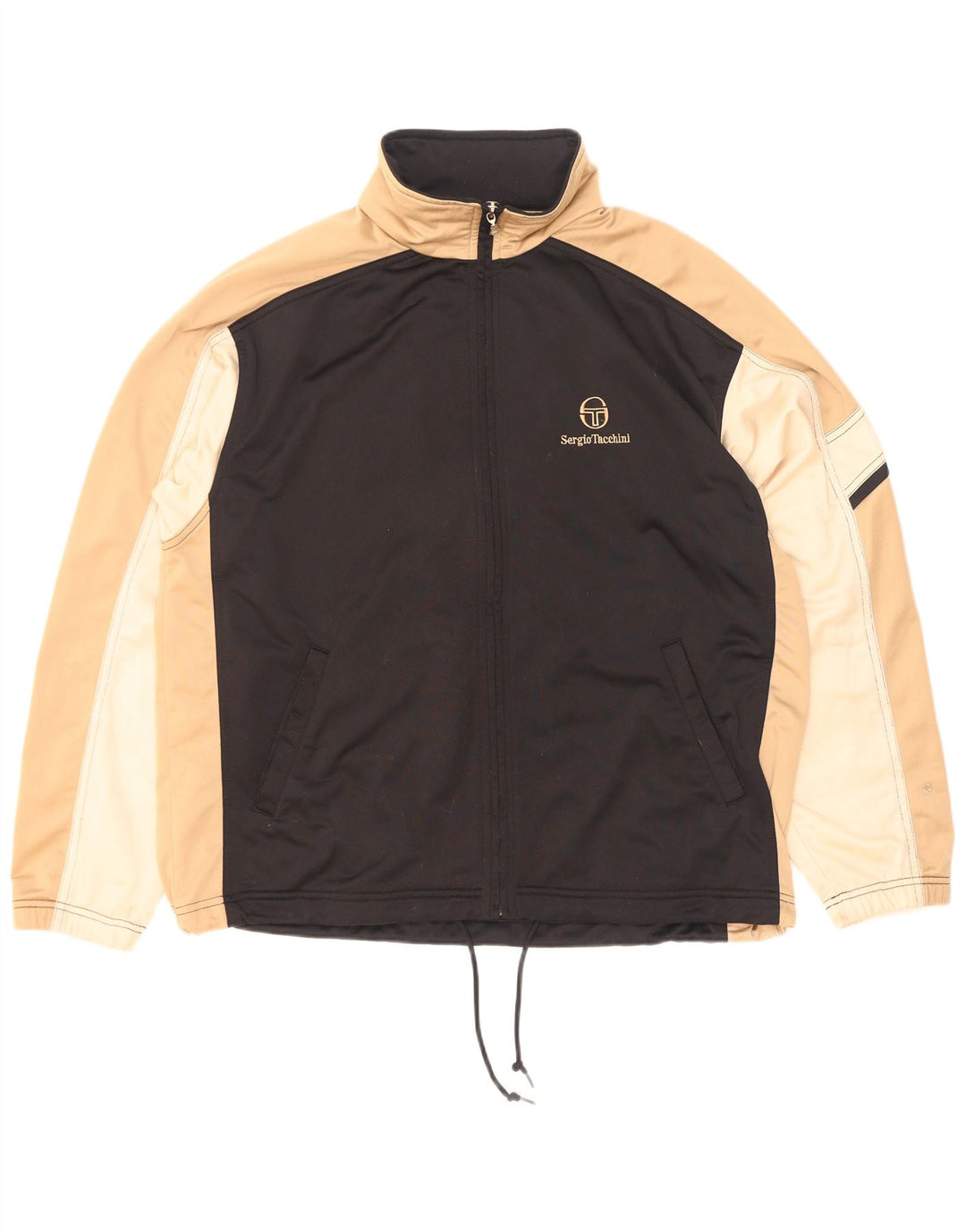 Sergio Tacchini Chaqueta de chándal para hombre XL Negro Colorblock