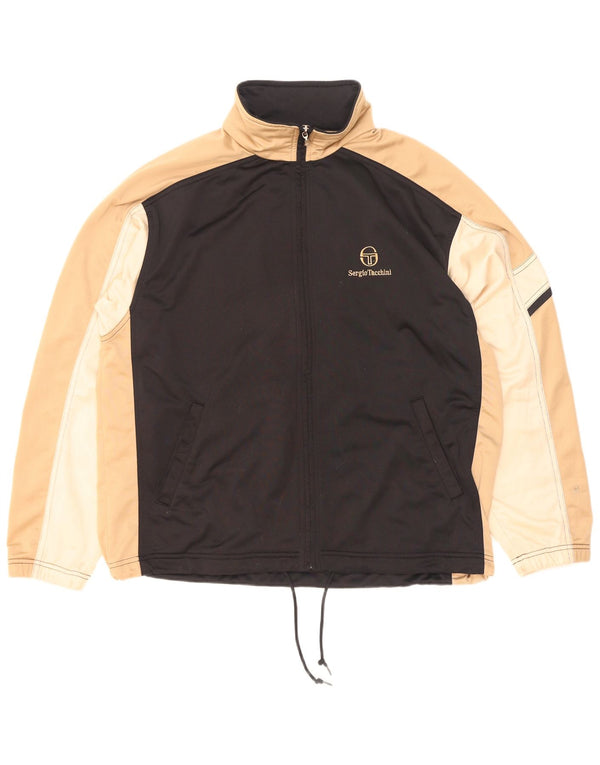 Sergio Tacchini Chaqueta de chándal para hombre XL Negro Colorblock