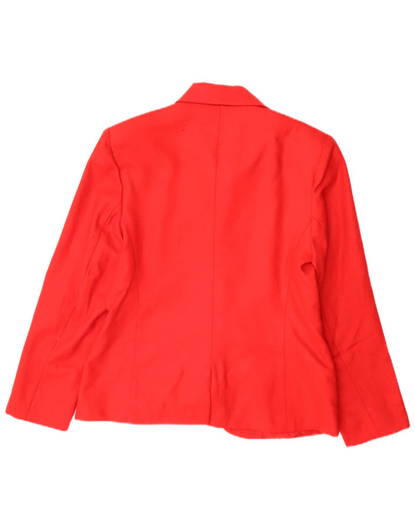 Vintage mujer 5 botones Blazer chaqueta IT 44 medio rojo lana clásico