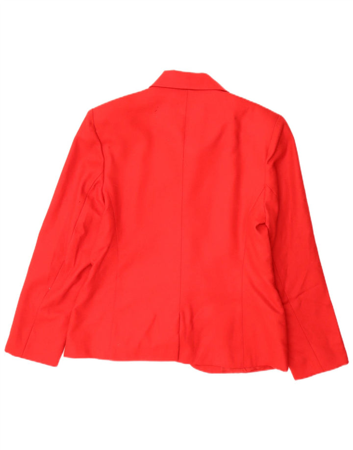 Vintage mujer 5 botones Blazer chaqueta IT 44 medio rojo lana clásico