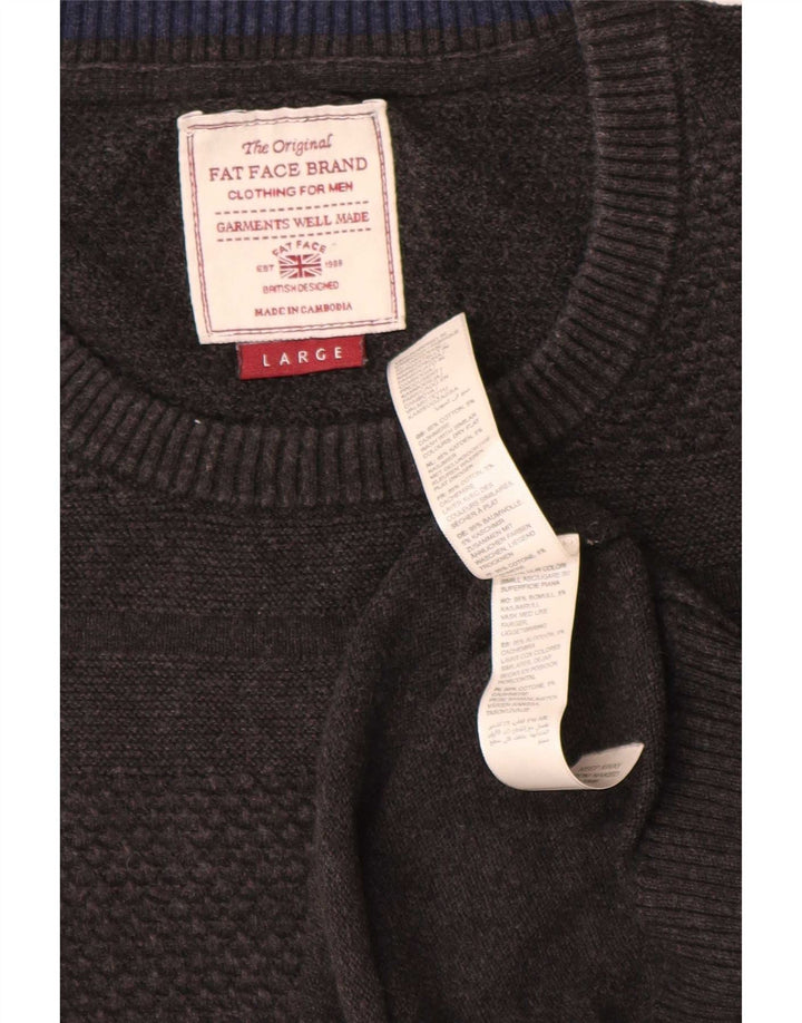Suéter tipo jersey con cuello redondo para hombre de Fat Face Algodón gris grande