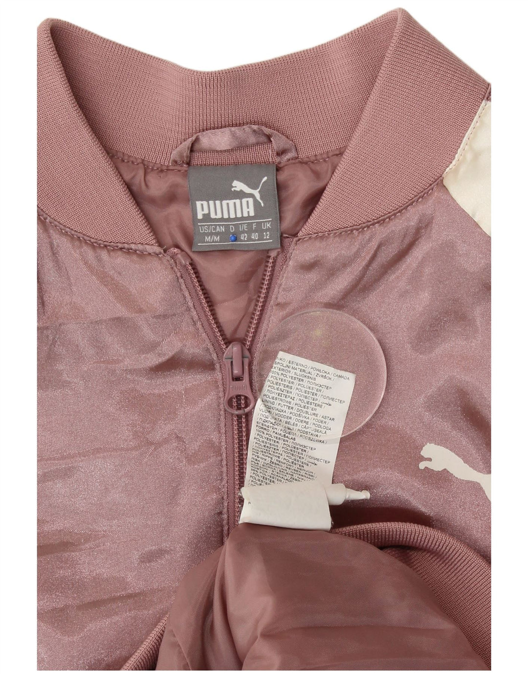 Puma Mujer Gráfico Chándal Top Chaqueta UK 12 Medio Rosa Poliéster