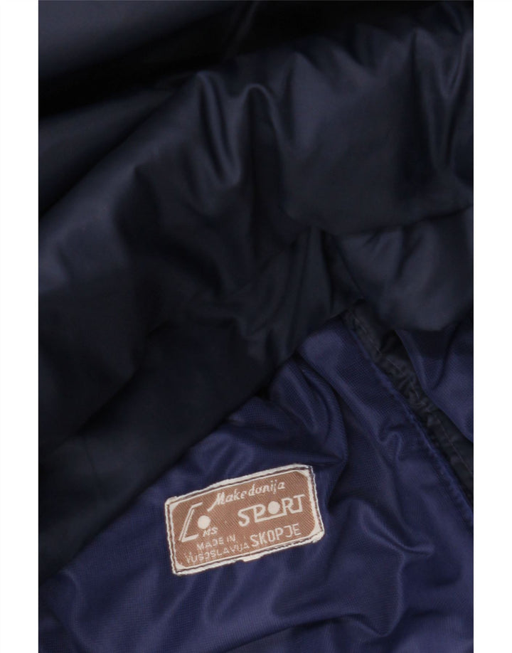 VINTAGE Chaqueta acolchada para hombre Reino Unido 42 XL Bloque de color azul marino