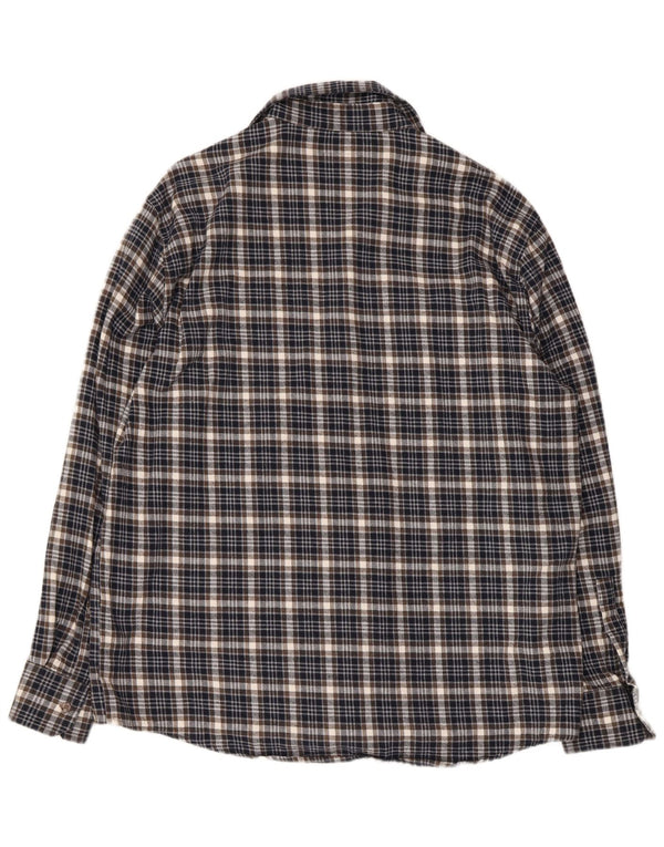 Sea Barrier Camisa de franela de ajuste regular para hombre XL Algodón a cuadros negro