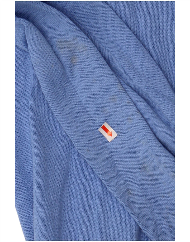 CREW CLOTHING Suéter tipo jersey con cuello y cremallera para hombre, algodón azul pequeño