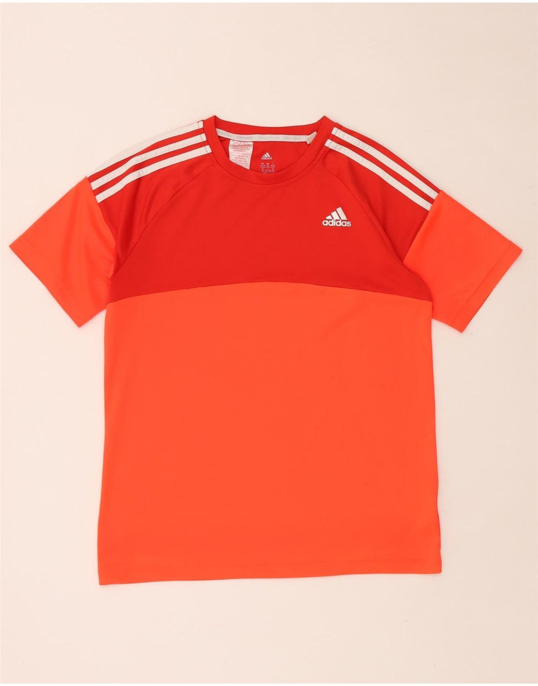 ADIDAS Camiseta Climalite para niño 15-16 años Naranja Colorblock Poliéster