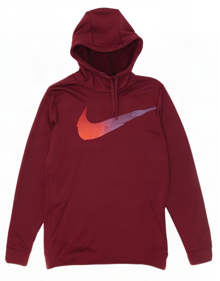 Nike Dri Fit Graphic Sudadera con capucha para hombre, talla grande, poliéster granate